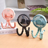 Mini Octopus Fan Baby Stroller Fan Hand Held USB Charging Bladeless Small Folding Fans Mini Silent Table Outdoor Cooler