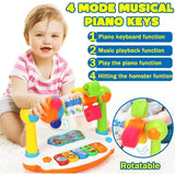 Baby Piano Toys Kids Rotating Music Piano Keyboard With Light Sound, Musical Toys For Toddlers, Early Educational Music Toy