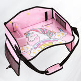 Vehicle-mounted Painting Board Waterproof Child Travel Tray for Car Seat Portable Safety Seat Storage Mesh Pocket Large Capacity