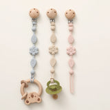 1pcs Baby Silicone Pacifier Chains, Flower Anti Loss Adjustable Pacifier Holder For Newborn, Suitable For Baby Toy Products