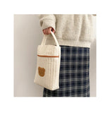 Baby Diaper Bag for Mom Cotton Bear Mommy Bags Nappy Diapers Organizer Zipper Women Handbags Maternity Bag Cartoon Beige Sac