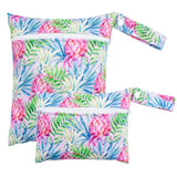 2pcs Set Smooth Zipper Pocket Multi-Scenario Use Can Be Hung Waterproof Reusable Diaper Cover WetBag Washable Yoga Bag