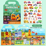 Children DIY Sticker Book Bubble Scene Sticker Jelly Paste Toy Kids Portable Reusable Quiet Busy Paste A Book