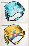 Vehicle-mounted Painting Board Waterproof Child Travel Tray for Car Seat Portable Safety Seat Storage Mesh Pocket Large Capacity
