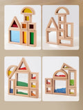 Wooden Rainbow Block Set | STEM Building Toy for Toddlers & Kids