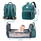 3 In 1 Diaper Bag Backpack Foldable Baby Bed Waterproof Travel Bag with USB Charge Diaper Bag Backpack with Changing Bed 3 types