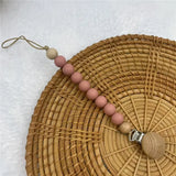 Beech Wood Chew Silicone Bead Pacifier Clips Dummy Chain Holder Newborn Soother Chains Nipple Holder Baby Teething Toys Gifts