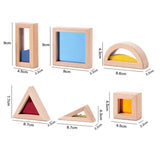 Wooden Rainbow Block Set | STEM Building Toy for Toddlers & Kids