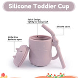 1pcs Baby Silicone Straw Cup BPA Free Portable Storage Snack Container Feeding Cup Kids Leakproof Learning Drink Cup