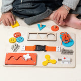 Wooden Montessori Busy Board Toy | Sensory Activity Board for Toddlers