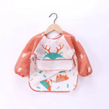 Waterproof EVA Full Sleeve Baby Bibs Children Apron Long Sleeve Feeding Smock Kids Eating Breastplate Infant Scarf Clothing