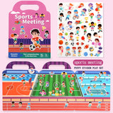 Children DIY Sticker Book Bubble Scene Sticker Jelly Paste Toy Kids Portable Reusable Quiet Busy Paste A Book