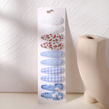 10Pcs/Lot Newborn Print Cotton Alloy Hair Bow Snap Clips Set Fabric Plaid Hairpins Girls Kids Headwear Baby Hair Accessories