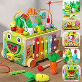 Montessori Carrot Harvest Toy – Wooden Shape Sorting Puzzle for Toddlers