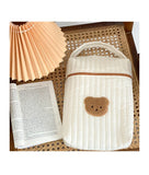 Baby Diaper Bag for Mom Cotton Bear Mommy Bags Nappy Diapers Organizer Zipper Women Handbags Maternity Bag Cartoon Beige Sac