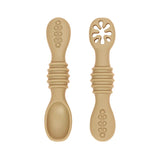 2PCS Cute Baby Learning Spoons Utensils Set Food Grade Silicone Sticky Spoon Children Cutlery Training Spoon Feeding Tableware