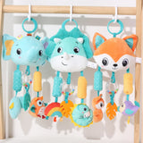 Baby Hanging Toys for 0 3 6 12 Months Rainbow Activity Plush Animal Stroller Toy for Baby Car Seat Crib Travel Sensory Baby Toy