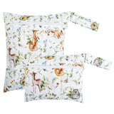 2pcs Set Smooth Zipper Pocket Multi-Scenario Use Can Be Hung Waterproof Reusable Diaper Cover WetBag Washable Yoga Bag