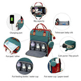 3 In 1 Diaper Bag Backpack Foldable Baby Bed Waterproof Travel Bag with USB Charge Diaper Bag Backpack with Changing Bed 3 types