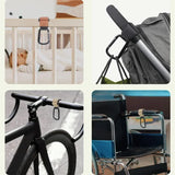 1/2pcs Baby Stroller Hooks Portable Infant Carriage Hook Multifunctional Leather Aluminum Alloy Hook Stroller Accessories