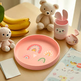 1PCS Dinosaur Silicone Baby Plate BPA Free Cartoon Food Tray For Toddlers Self Feeding Training 6M+ Easy Clean Tableware