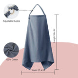 Muslin Nursing Cover for Baby Breastfeeding Breathable Breastfeeding Cover up with Arch Neckline for Women Nursing Apron Multi-u