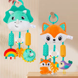 Baby Hanging Toys for 0 3 6 12 Months Rainbow Activity Plush Animal Stroller Toy for Baby Car Seat Crib Travel Sensory Baby Toy