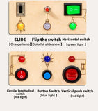 Kids Lights Busy Board Montessori Sensory Toys Switch LED Light Games Activity Board Thinking Education Baby Travel Toys 2-6year