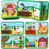 Montessori Quiet Book - Farm Animal Activity Toy with Storytelling for Toddlers, Early Learning Fine Motor Skills