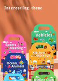Children DIY Sticker Book Bubble Scene Sticker Jelly Paste Toy Kids Portable Reusable Quiet Busy Paste A Book