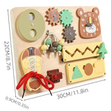 Montessori Wooden Busy Board with Music | Toddler Sensory Activity Toy