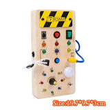 Kids Lights Busy Board Montessori Sensory Toys Switch LED Light Games Activity Board Thinking Education Baby Travel Toys 2-6year