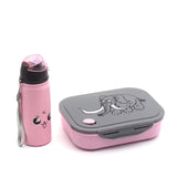 Cartoon Bento Box with Kettle Set Microwaveable Portable Lunch Box Elephant Pattern Kids Snack Box Food Storage Box