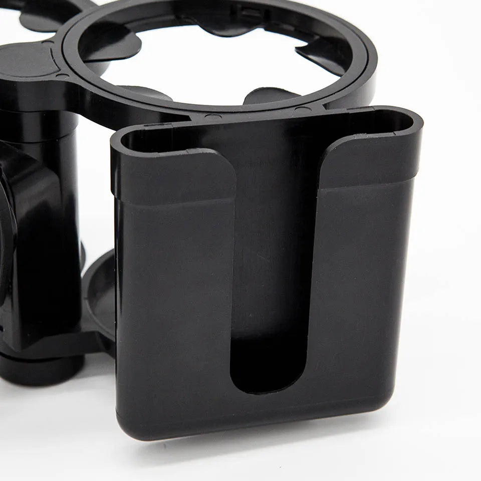 2-in-1 Stroller Cup Holder – Hands-Free Drink & Phone Holder for Easy Walks with Baby