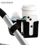 2-in-1 Stroller Cup Holder – Hands-Free Drink & Phone Holder for Easy Walks with Baby