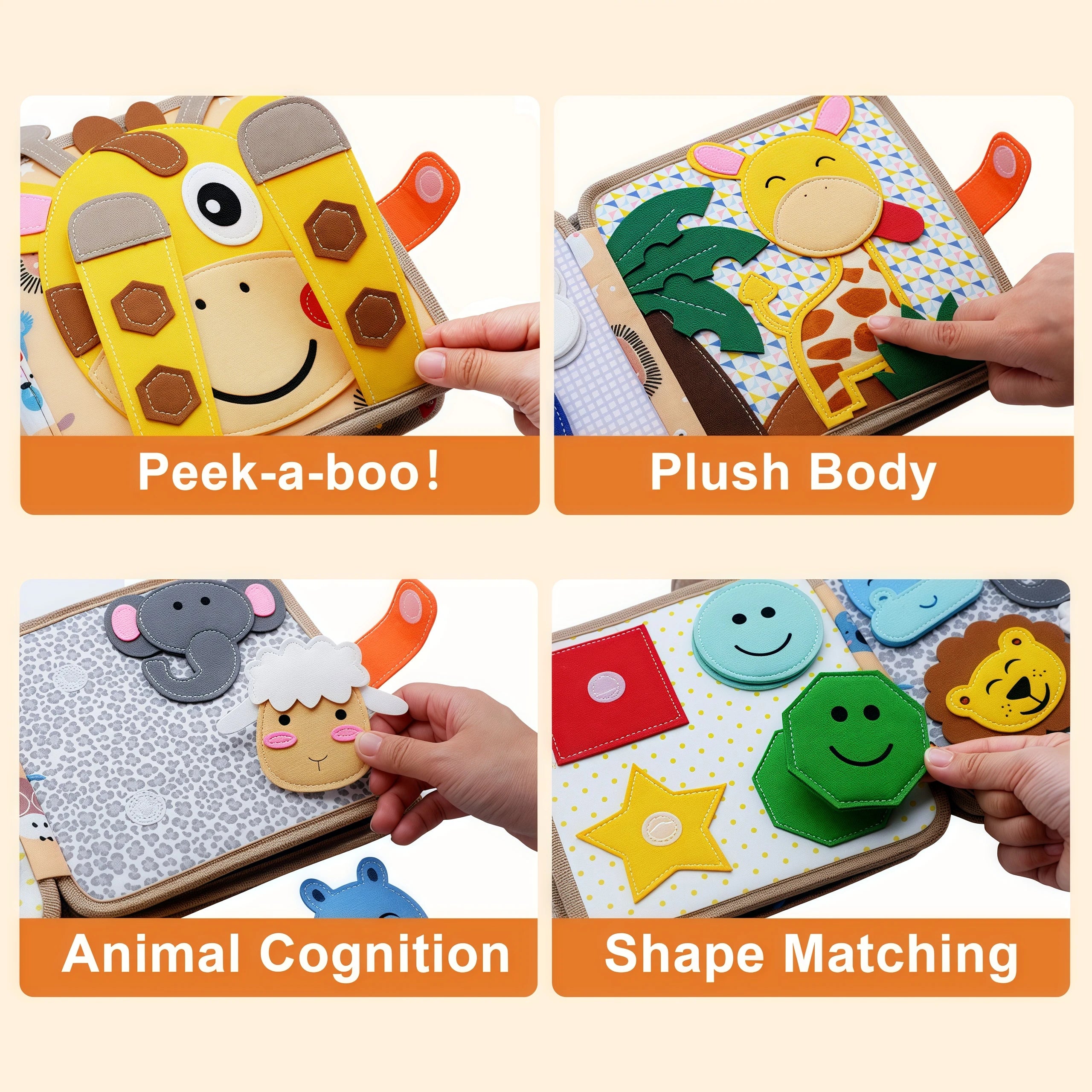 Montessori Quiet Book for Toddlers | Soft Sensory Activity Book