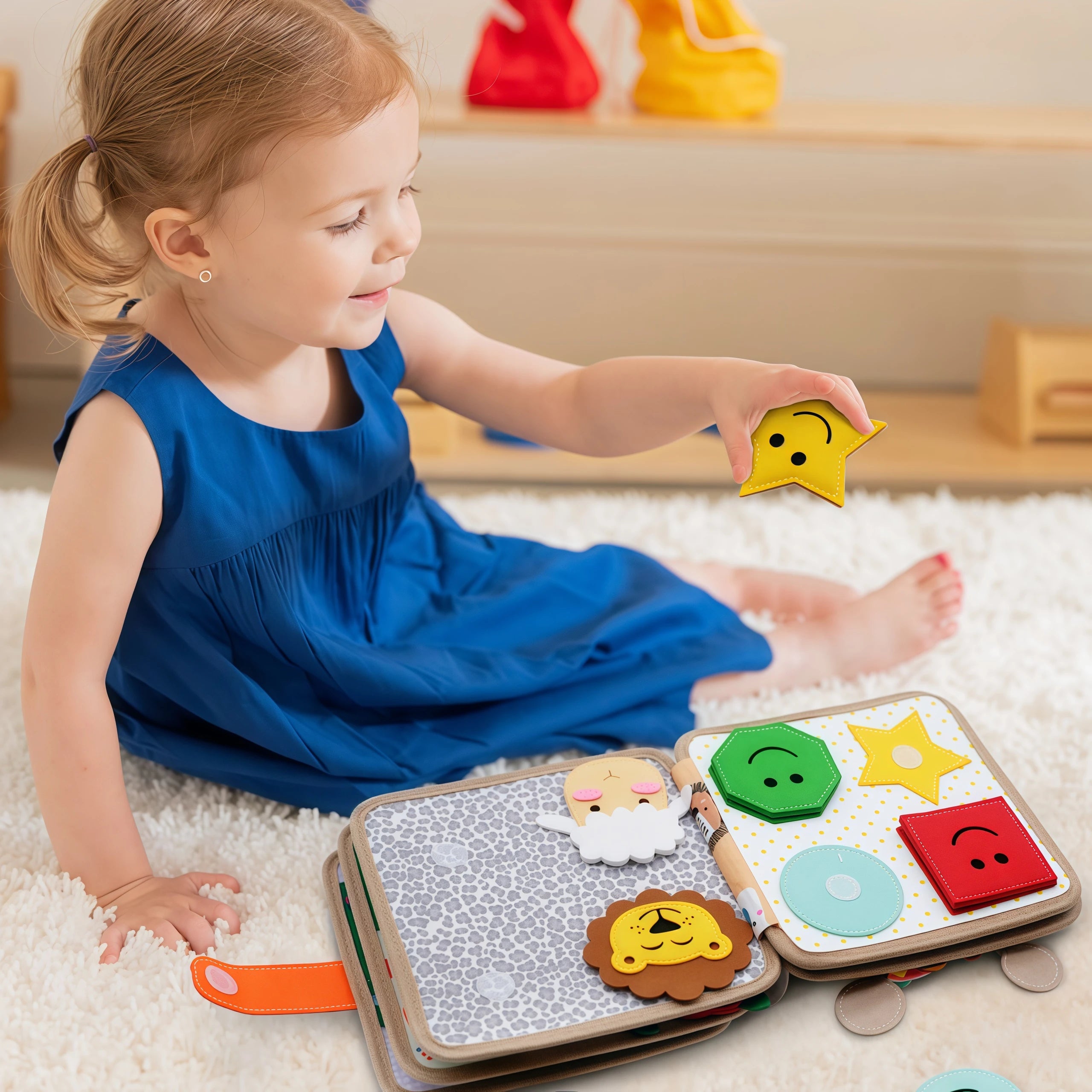 Montessori Quiet Book for Toddlers | Soft Sensory Activity Book