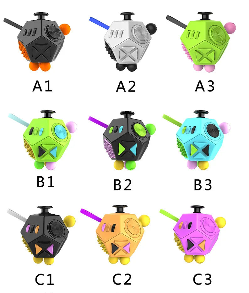 Fidget Cube 12-Side Sensory Toy – Stress Relief & Focus Tool for Kids and Adults