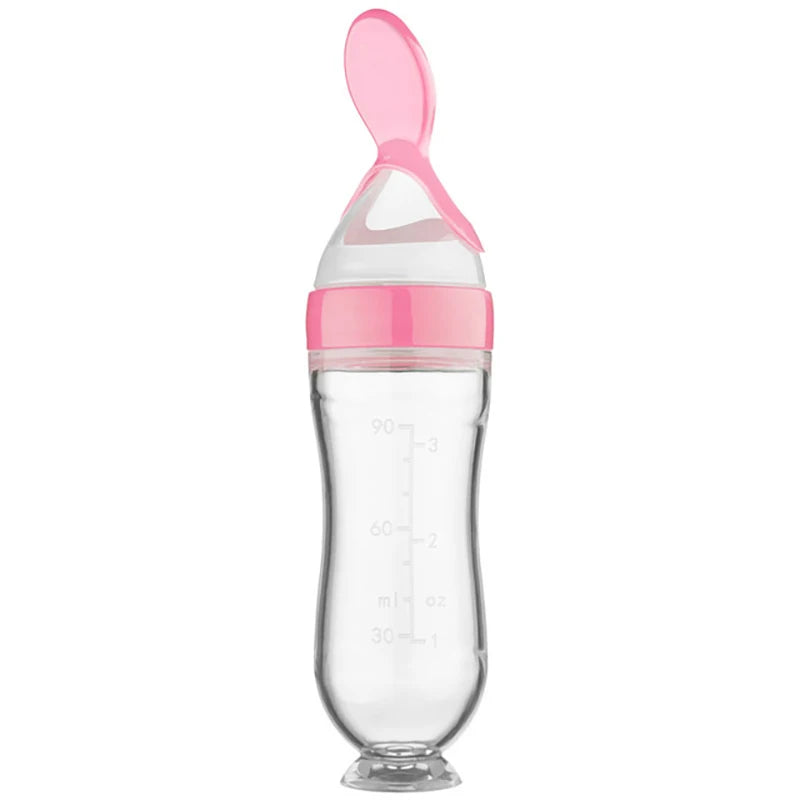 Squeezing Feeding Bottle Silicone Newborn Baby Training Rice Cereal  Food Spoon Supplement Feeder Safe Useful Tableware For Kids