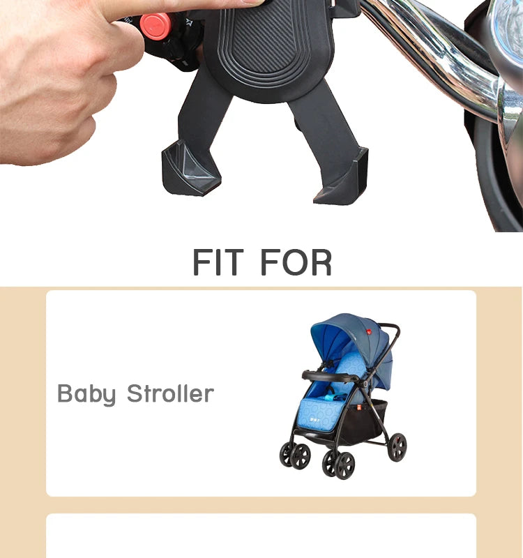 Baby Stroller Accessories Mobile Phone Holder Rack Universal 360 Rotatable Pram Cart Bicycle Phone Holder For iPhone Gps Device