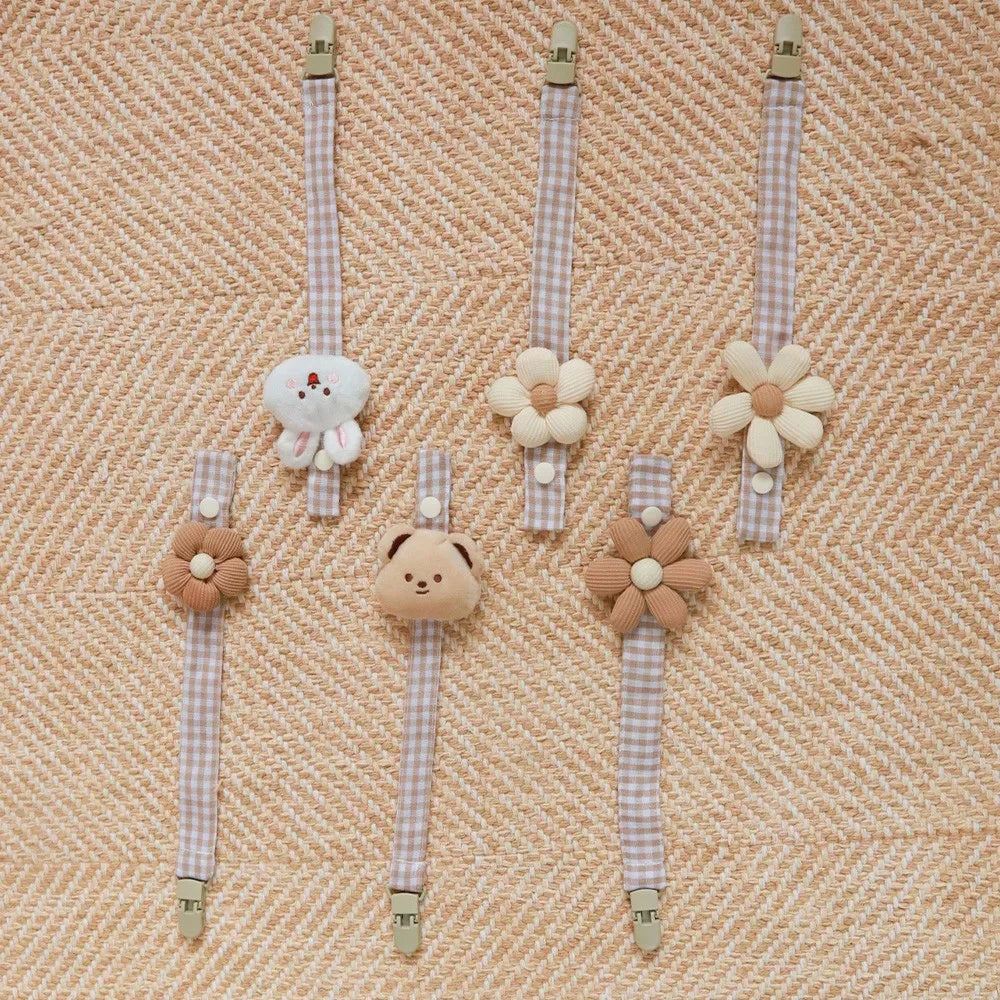 1PCS Cute Bear Baby Pacifier Clip Chain Dummy Holder Soother Pacifier Clips Strap Nipple Holder Infant Feeding Babies Accessorie