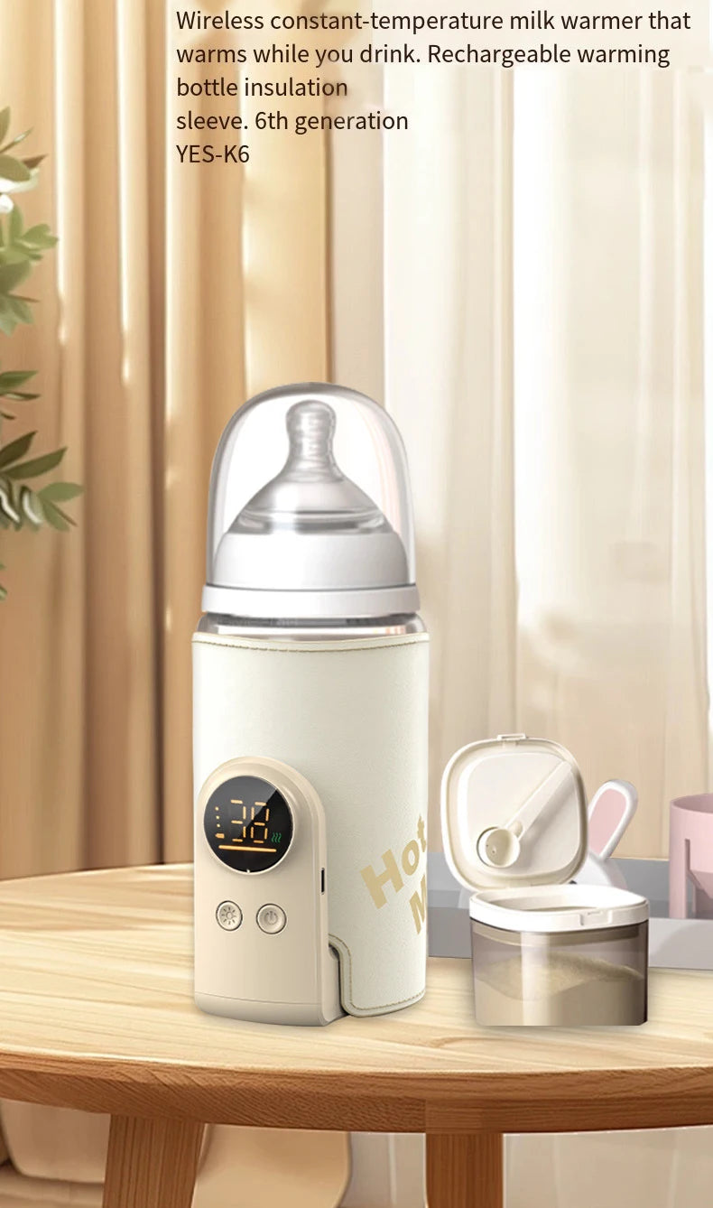 USB Multifunctional High-capacity Baby Feeding Bottle Smart Temperature Control Warmer Screen Newborn Baby Bottle Warmer Sleeve