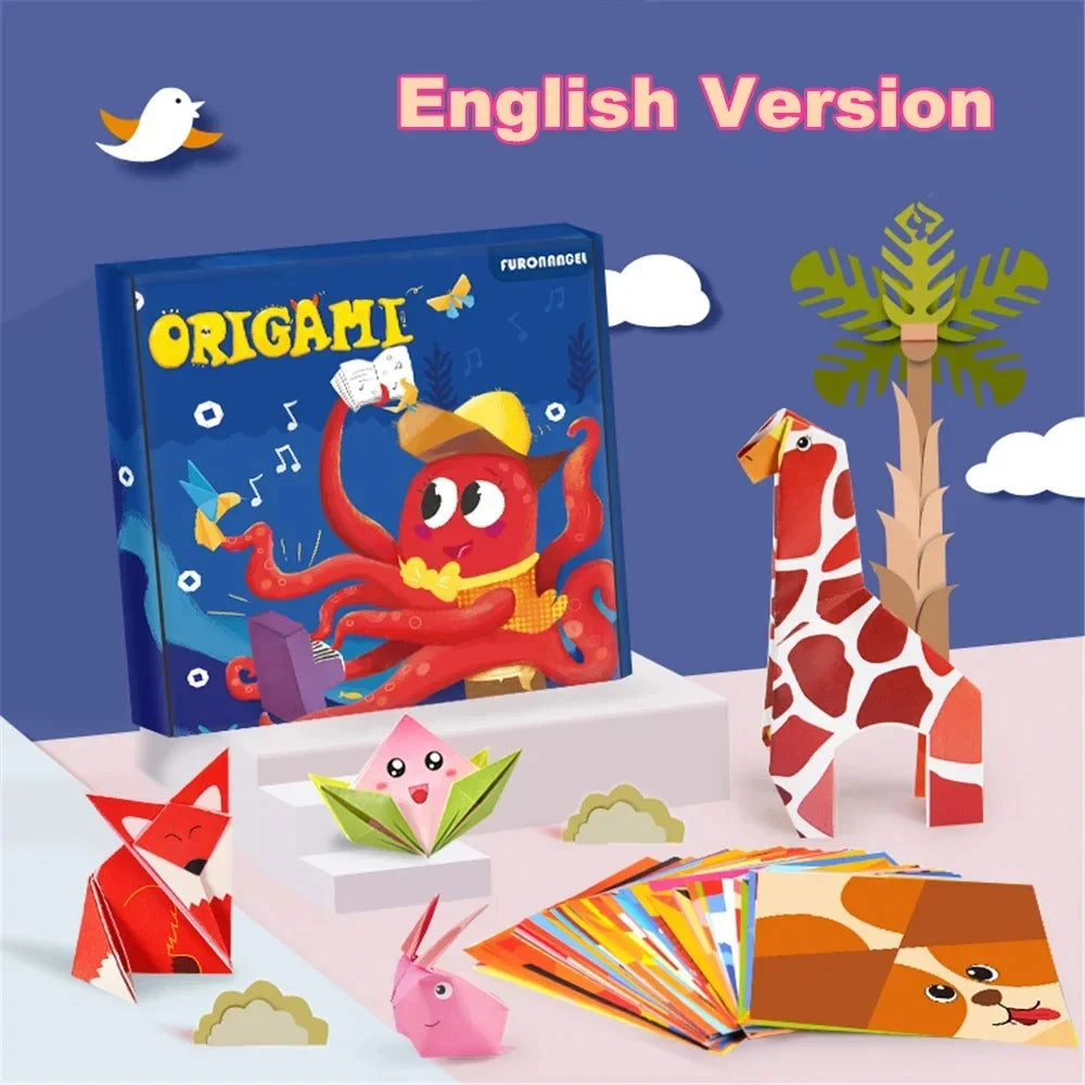 Baby Craft Toys Cartoon Animal Origami Paper Cutting Book Kids Paper Cut Puzzle Early Learning Educational Toys Gifts