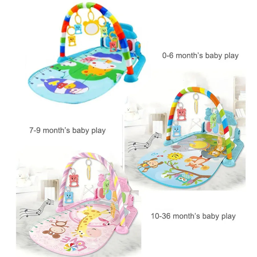 Baby Activity Gym Play Mat with Piano | Musical Tummy Time Toy