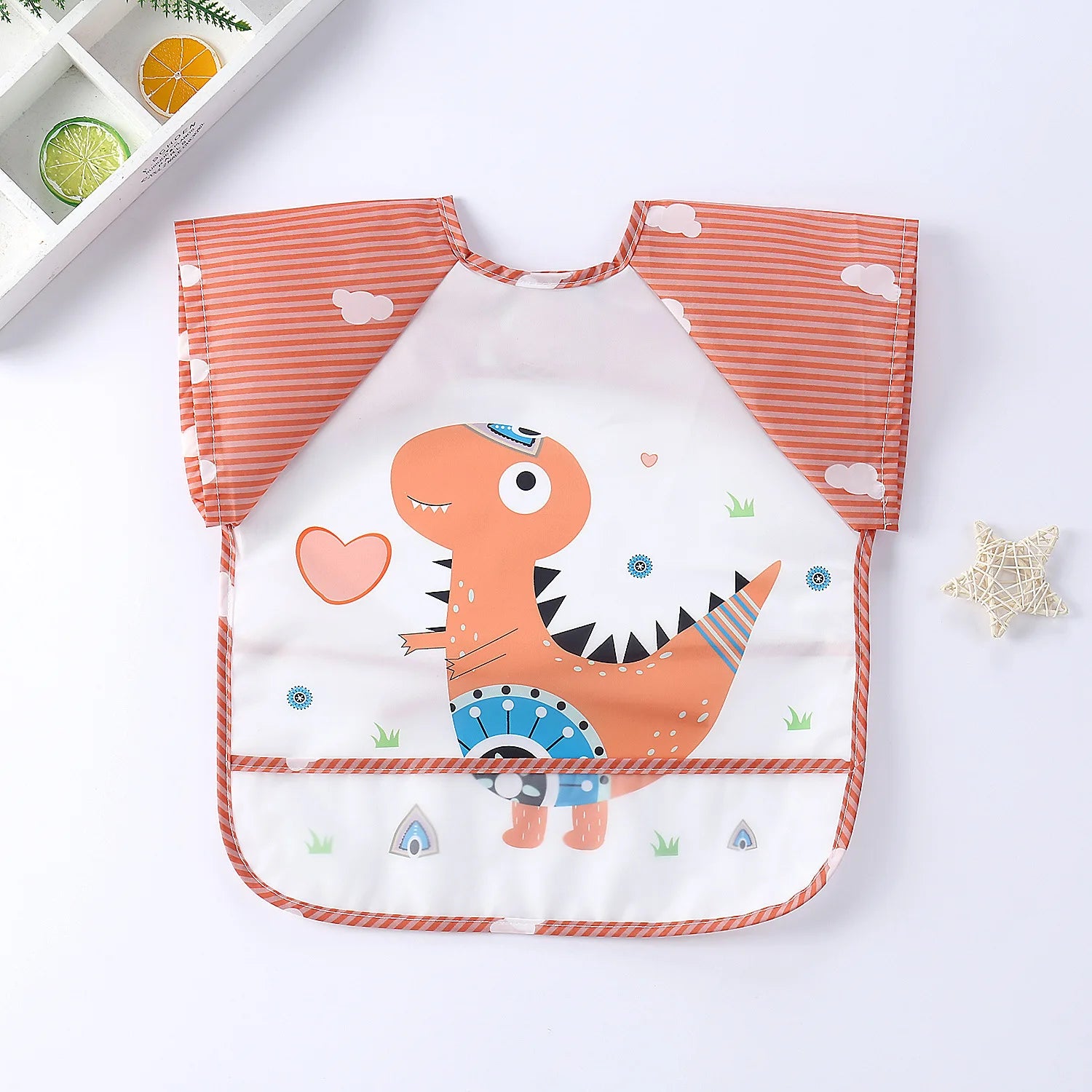 Waterproof EVA Full Sleeve Baby Bibs Children Apron Long Sleeve Feeding Smock Kids Eating Breastplate Infant Scarf Clothing
