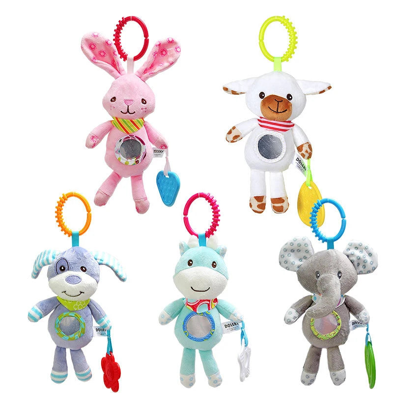 Baby Hanging Toys for 0 3 6 12 Months Rainbow Activity Plush Animal Stroller Toy for Baby Car Seat Crib Travel Sensory Baby Toy