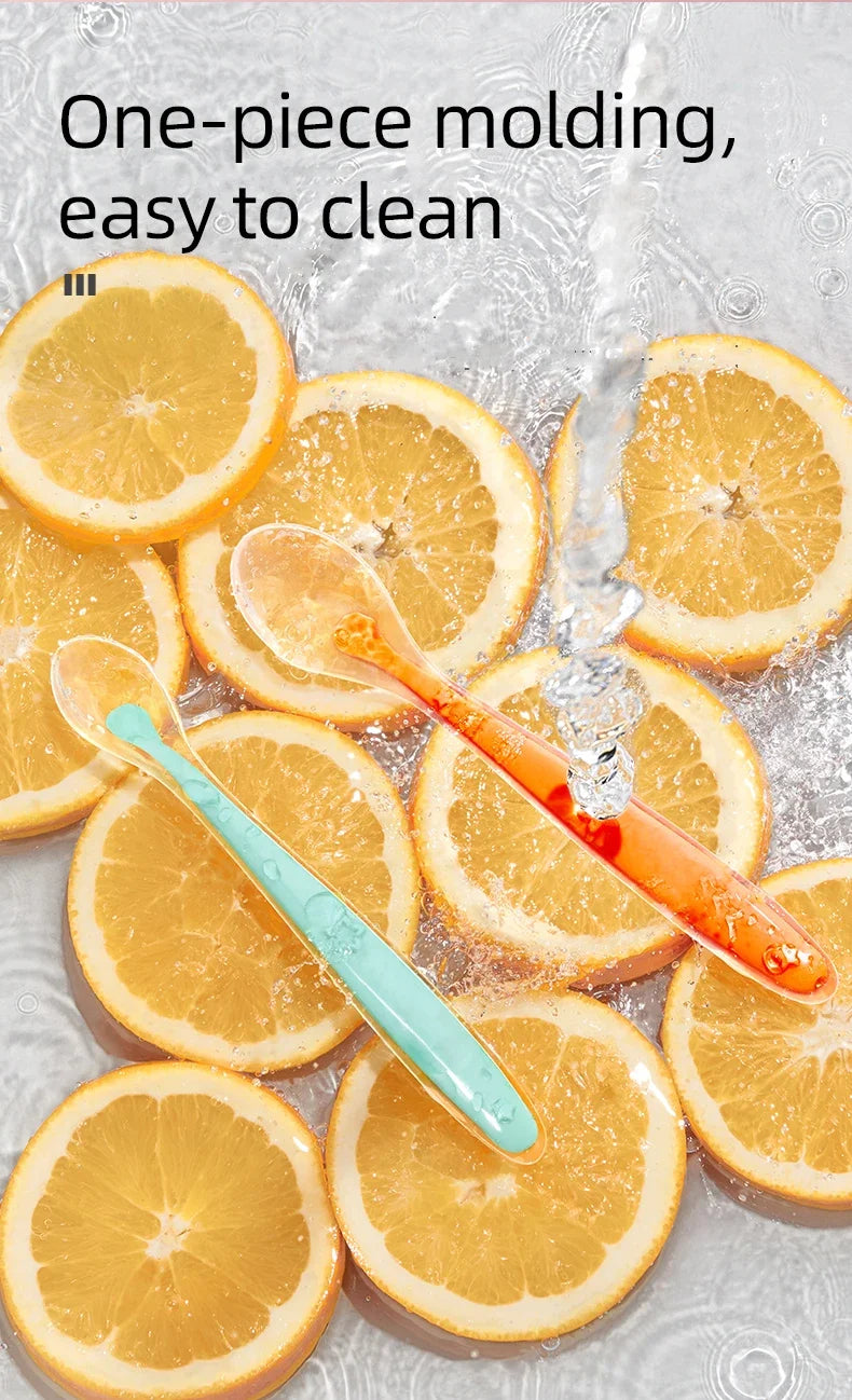 2 Pcs Baby Silicone Spoon Learning Spoon Set Stars Tableware Kids Soft Silicone Feeding Spoon Training Baby Reborn Silicone