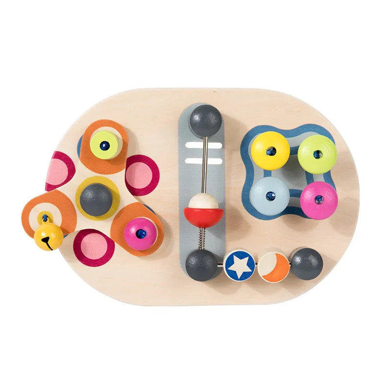 Montessori Wooden Busy Board Toy with Gears & Switches