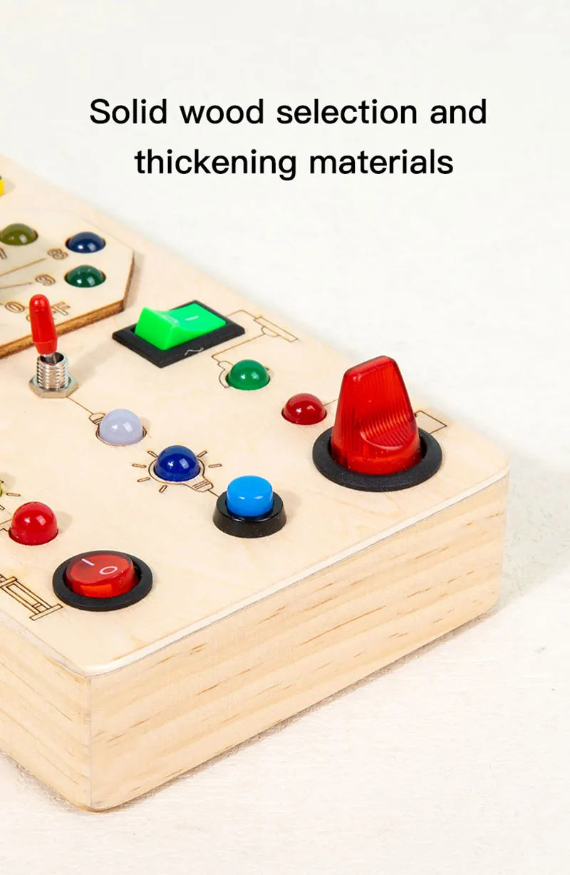 Kids Lights Busy Board Montessori Sensory Toys Switch LED Light Games Activity Board Thinking Education Baby Travel Toys 2-6year