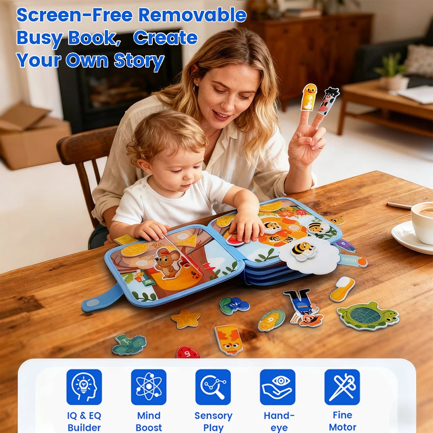 Montessori Toy Busy Board Giraffe Busy Book Preschool Learning Educational Quiet Book Sensory Travel Toy for Baby 3 4 5 6 Ages